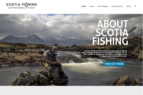 Screenshot of the Scotia Fishing website