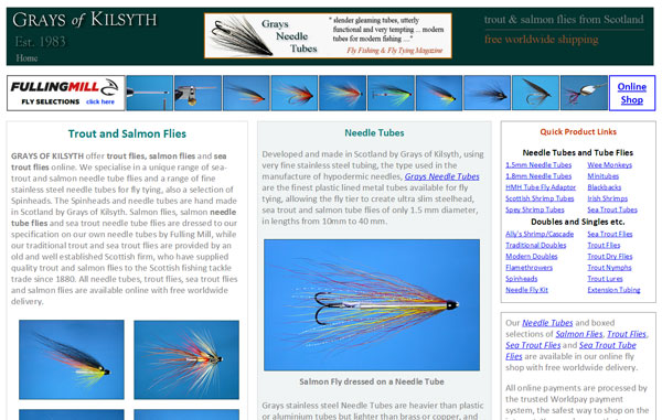 Homepage screenshot of Grays of Kilsyth