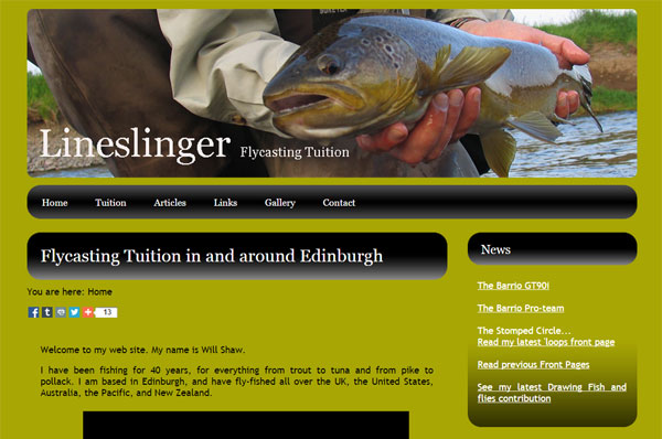 Homepage screenshot of Will Shaw's Lineslinger website